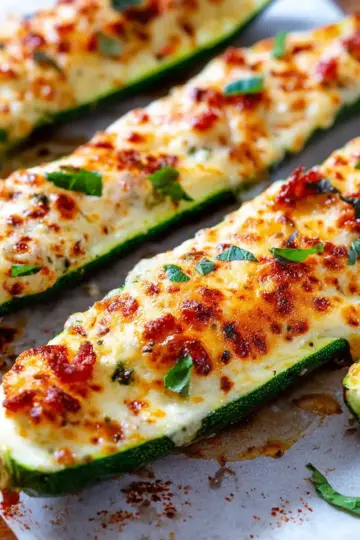 Cheese Stuffed Zucchini Boats