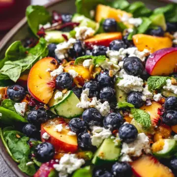 Blueberry Peach Feta Salad