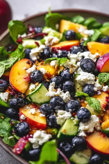 Blueberry Peach Feta Salad