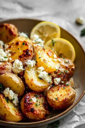 Greek Roast Potatoes With Lemon And Feta