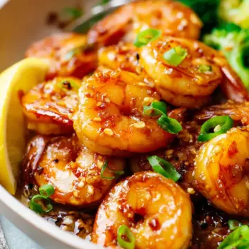 Sticky Honey Garlic Butter Shrimp