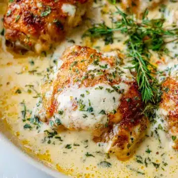 Creamy Oven Baked Chicken Thighs