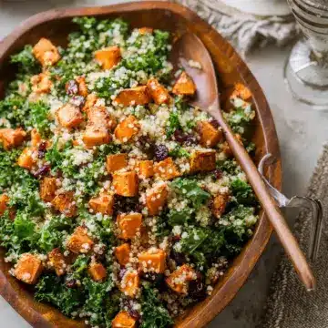 Roasted Sweet Potato, Quinoa and Kale Salad