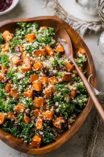 Roasted Sweet Potato, Quinoa and Kale Salad