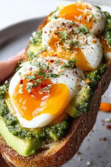 Jammy Egg, Avocado & Pesto Toast