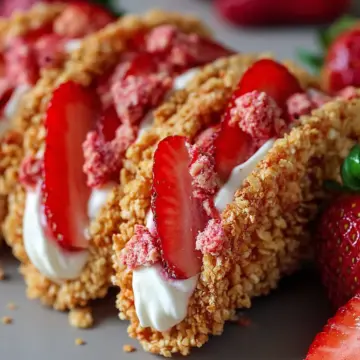 Strawberry Crunch Cheesecake Tacos