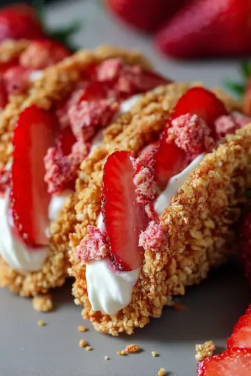 Strawberry Crunch Cheesecake Tacos