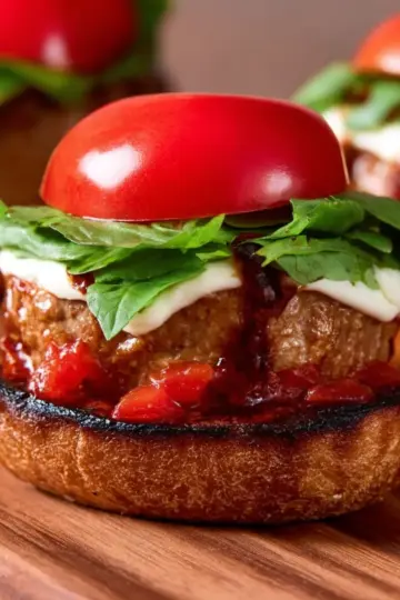 No-Bun Bruschetta Burgers