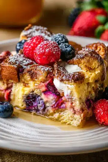 Berries & Cream French Toast Casserole