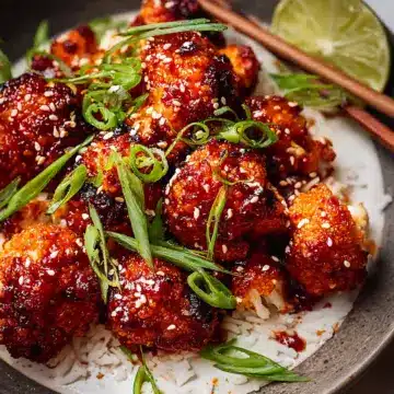 Air-Fried Korean Cauliflower with Sticky Gochujang Sauce