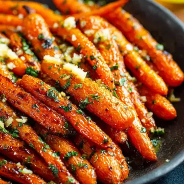 Honey Garlic Butter Roasted Carrots