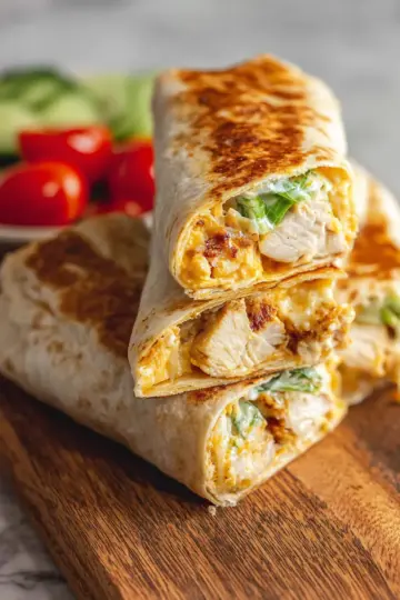 Cheesy Garlic Chicken Wraps