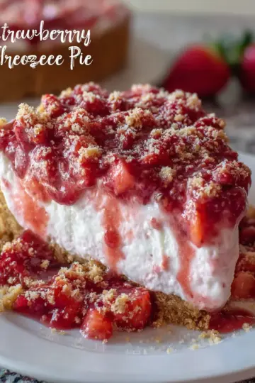 Strawberry Shortcake Freezer Pie