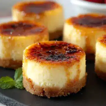 Mini Vanilla Crème Brûlée Cheesecakes