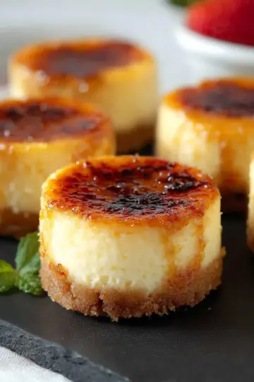 Mini Vanilla Crème Brûlée Cheesecakes