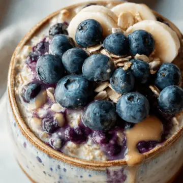Blueberry Overnight Oatmeal (High-Fiber Meal Prep Breakfast)