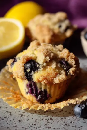 Lemon Blueberry Streusel Muffins