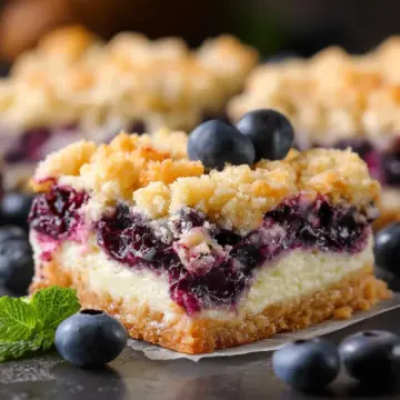 Blueberry Cream Cheese Crumb Bars