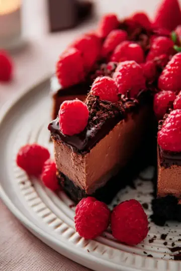 Chocolate and Raspberry Cheesecake