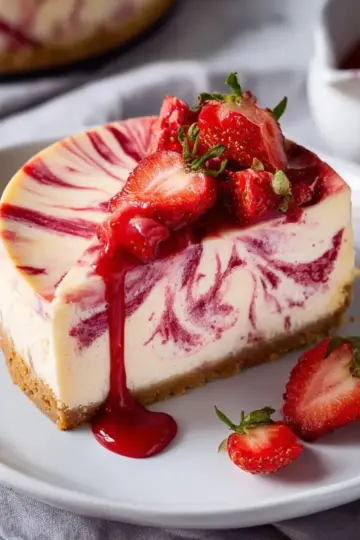 Strawberry Swirl Cheesecake