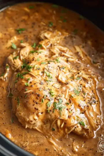 Simple Slow Cooker Chicken and Gravy
