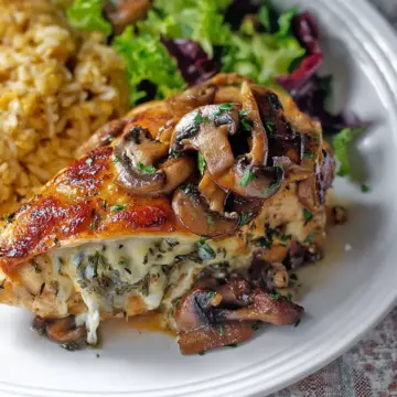 Mushroom and Mozzarella Stuffed Chicken