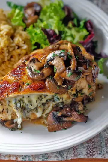 Mushroom and Mozzarella Stuffed Chicken