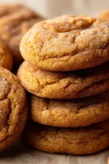 Chewy Pumpkin Snickerdoodle Cookies
