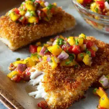 Coconut Crusted Fish with Mango Salsa