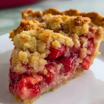 Strawberry Rhubarb Pie with Crumb Topping