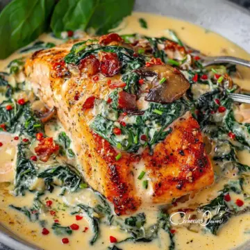 Easy Creamy Salmon Florentine