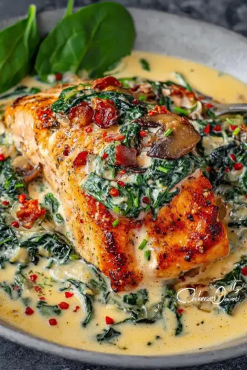 Easy Creamy Salmon Florentine