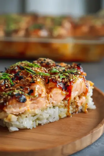 Spicy Salmon Sushi Bake