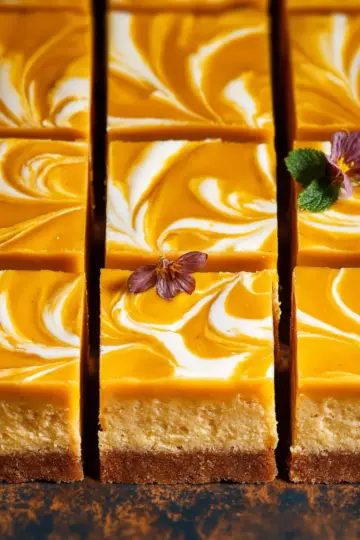 Vegan mango cheesecake bars