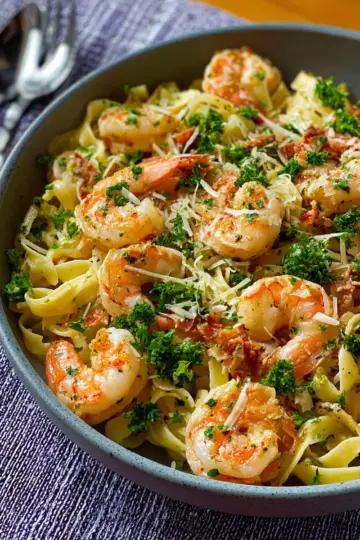 Knoblauch-Butter-Shrimp Pasta