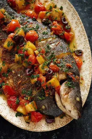 Oven Baked Mediterranean Branzino (Sea-Bass)