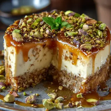 Honey Pistachio Baklava Cheesecake Recipe