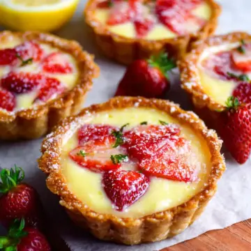 Strawberry Honey Custard Tarts with Lemon Curd