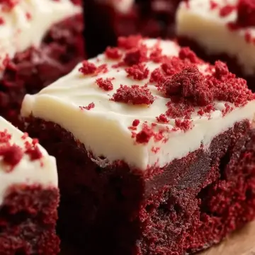Red Velvet Brownies with Cream Cheese Icing Easy Recipe