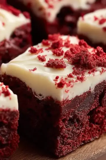 Red Velvet Brownies with Cream Cheese Icing Easy Recipe