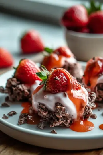 Chocolate Strawberry Greek Yogurt Clusters – Easy 4-Ingredient Frozen Treat