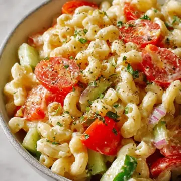 Delicious Summer Macaroni Salad with Tomatoes Recipe