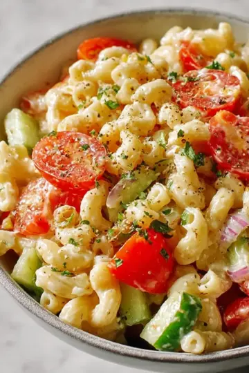 Delicious Summer Macaroni Salad with Tomatoes Recipe