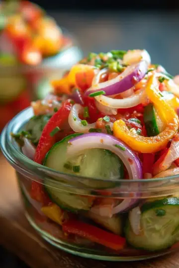 Quick Pickled Cucumber Onion and Bell Pepper Salad Recipe – Easy 15-Minute Side