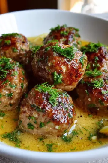 Greek Meatballs in Lemon Sauce