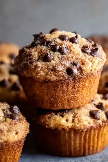 Sweet Banana Bread Muffins With Chocolate Chips