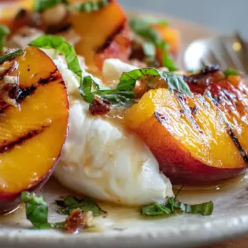 Grilled Peach with Burrata