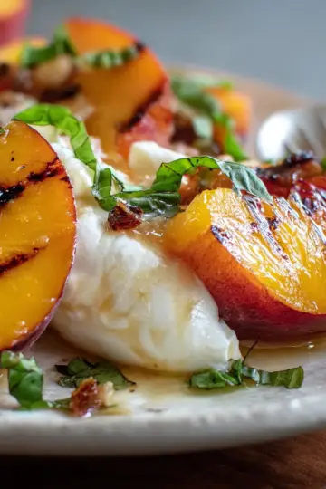 Grilled Peach with Burrata