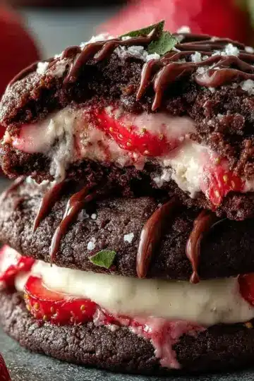 Crumbl Chocolate Strawberry Cheesecake Cookies Easy Recipe