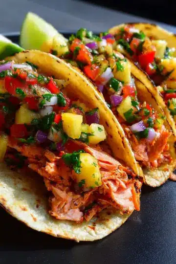Salmon Tacos with Pineapple Salsa